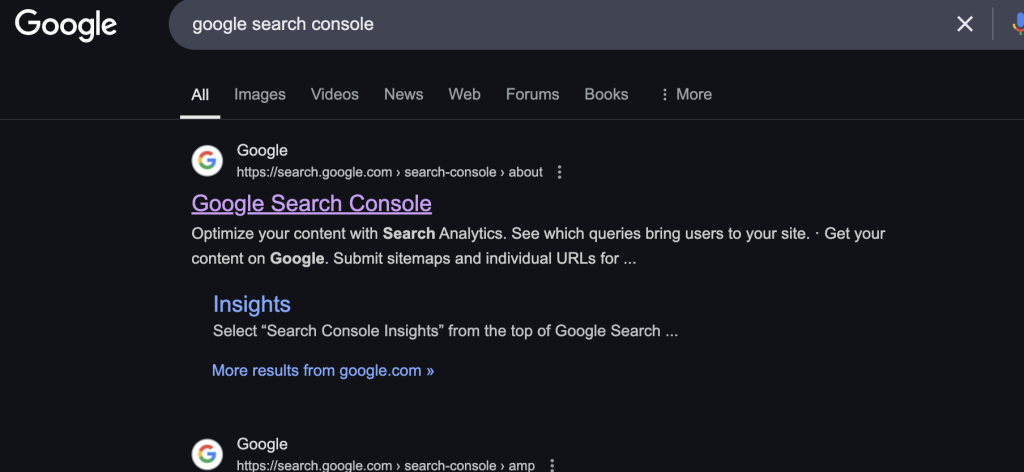 google search console